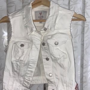 Guess White Denim Vest